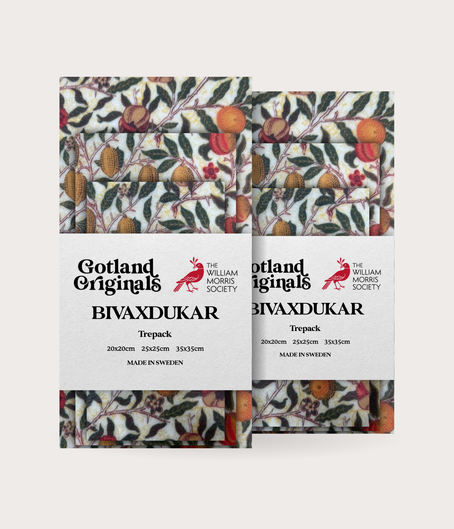 William Morris Bivaxduk med Frukt, blad och citroner