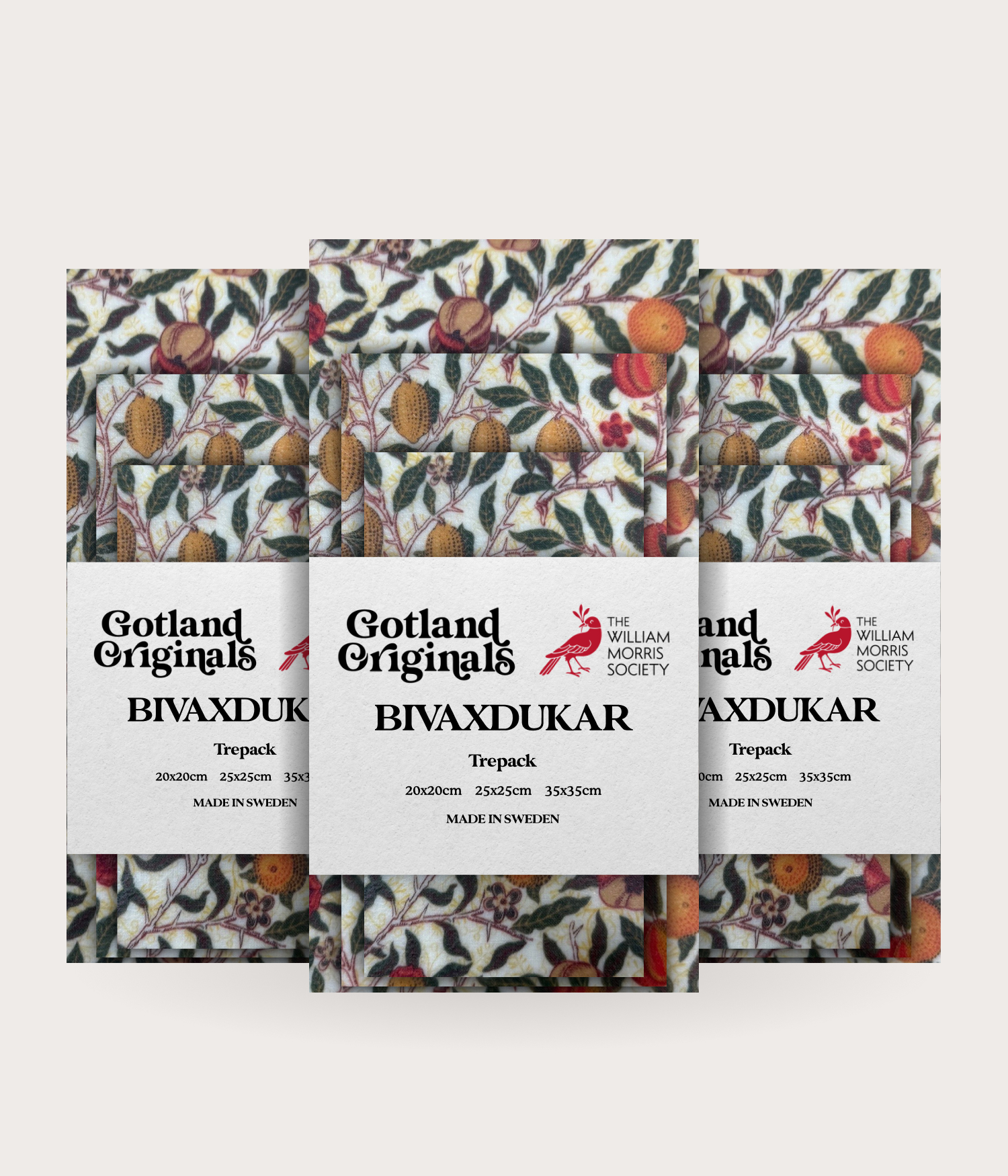 William Morris Bivaxduk med Frukt, blad och citroner