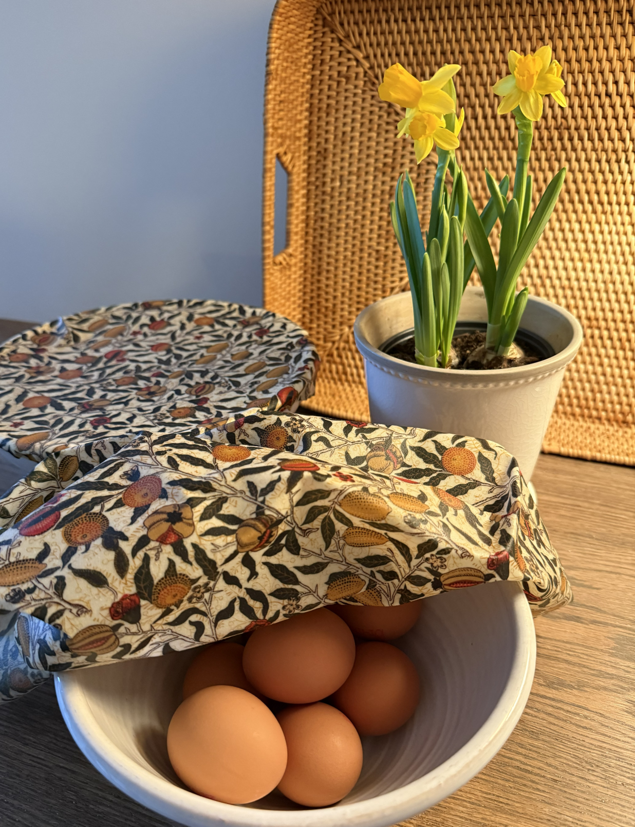 Bivaxduk William Morris Fruit White 3-pack