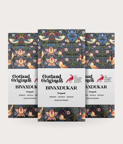 William Morris Bivaxduk med blommor och fåglar 